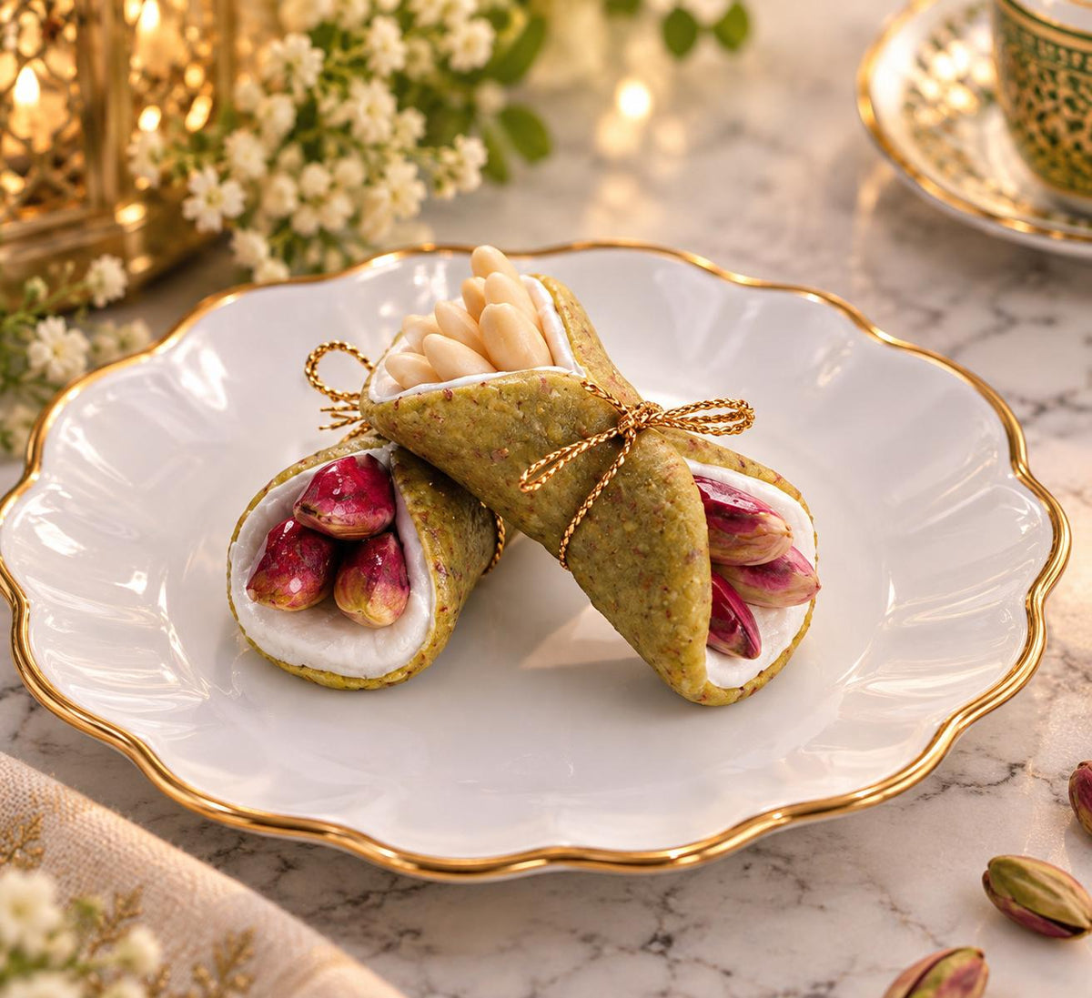 Daarna Butterfly Almond Pine Nuts and Hazelnut decorative Tunisian pastry