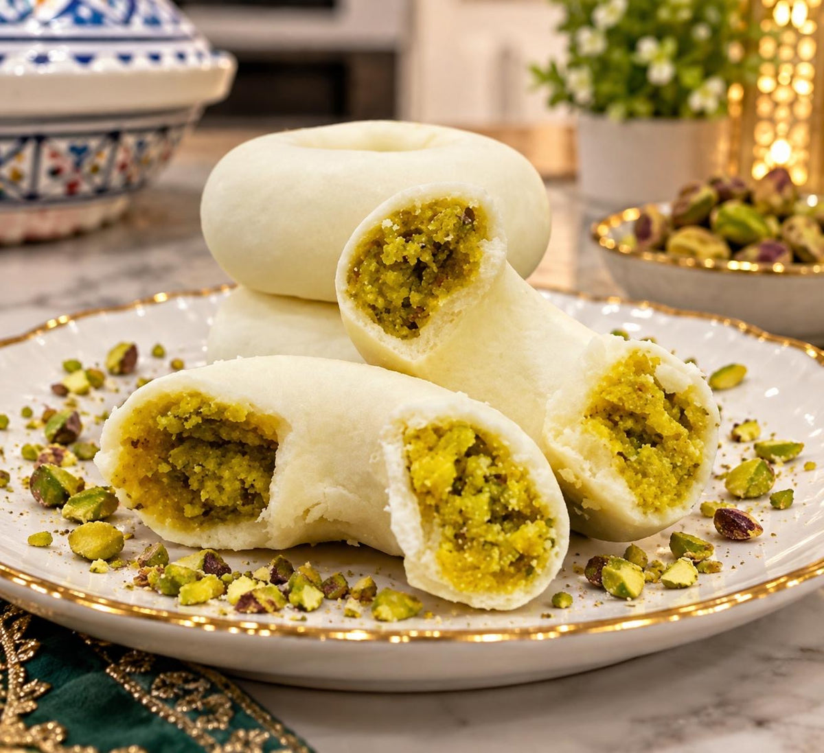 Daarna kaak warka pistachio Tunisian pastry