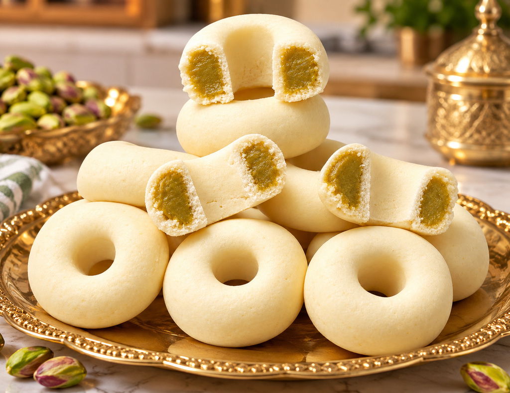 KAAK WARKA PISTACHIO | كعك ورقه
12 PIECES