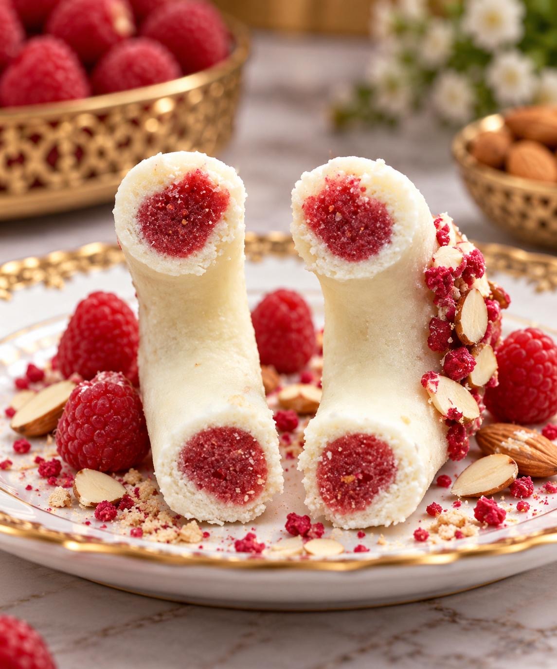 Kaak Warka Raspberry and Almond handmade Tunisian pastry by Daarna