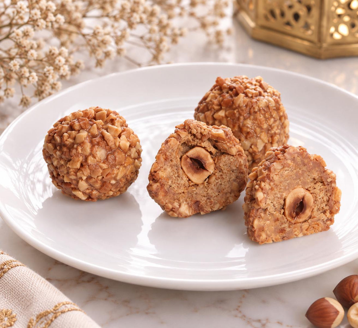 Daarna Hazelnut and Pistachio Energy Ball handmade Tunisian sweet