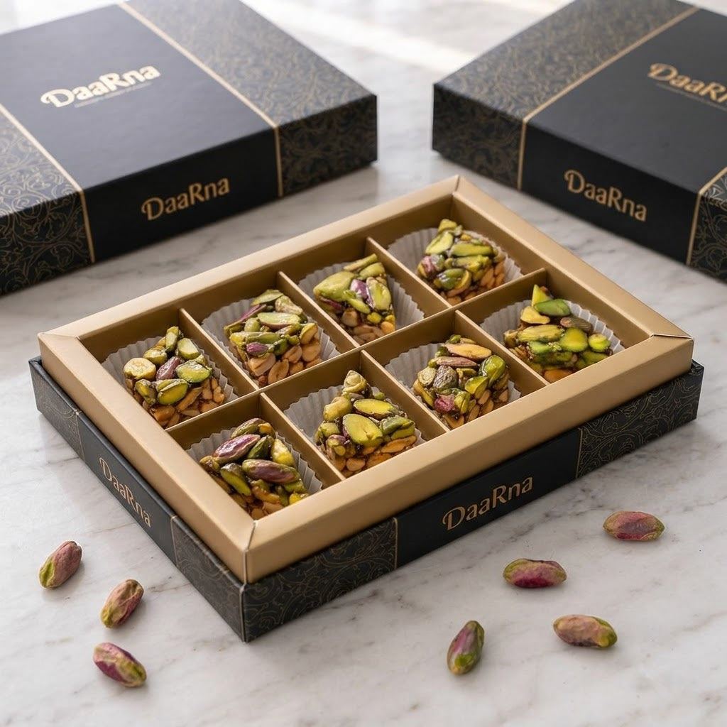 BJAWIA ALMOND & PISTACHIO | بجاويّه — 12 PIECES — eight-box
